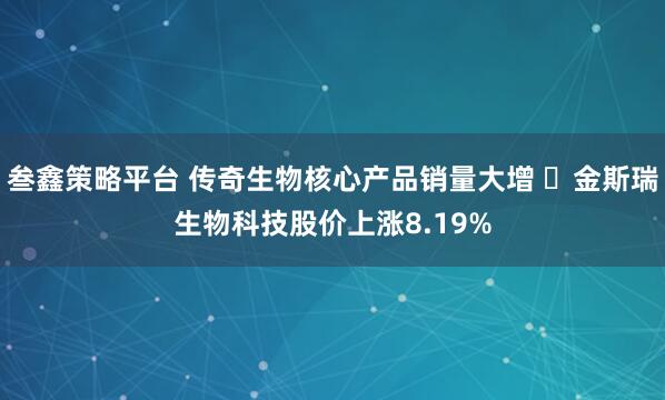 叁鑫策略平台 传奇生物核心产品销量大增 ​金斯瑞生物科技股价上涨8.19%
